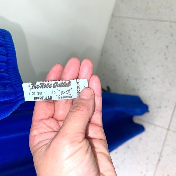 David Brown Velour Robe Hostess Dress Womens Small S Vintage Zipper Pockets Blue - Picture 5 of 16